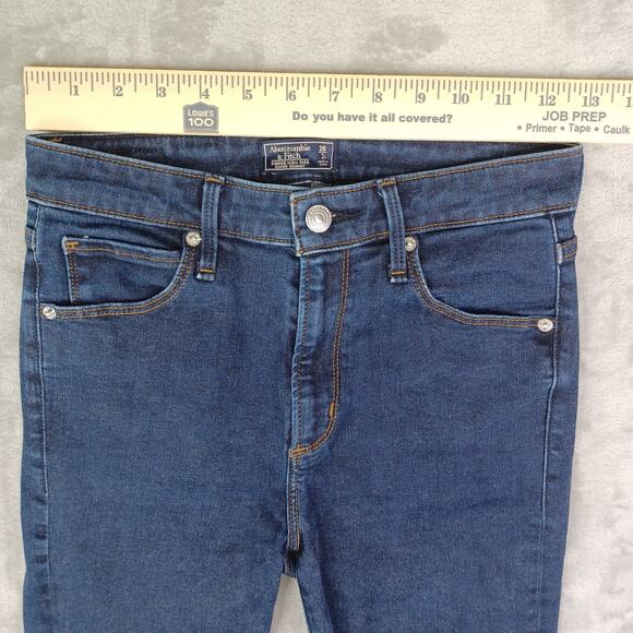 Abercrombie & Fitch Jeans Women's W26/2 Blue Simone High Rise Super Skinny Dark - Picture 8 of 11